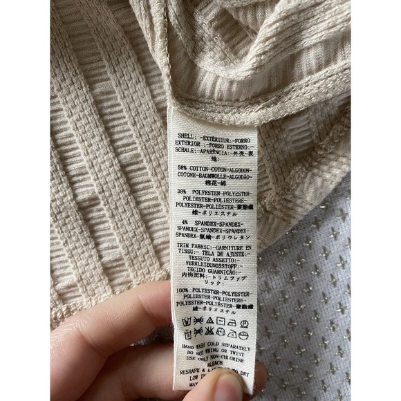 Free People Party in the Back Top Mock Neck Open Back Scarf Cream blue - Picture 15 of 16